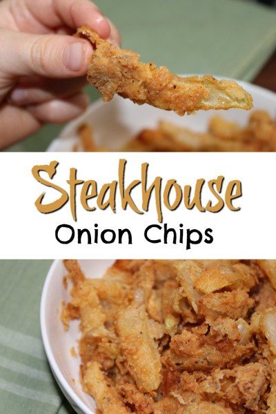 Onion Chips Fried, Homemade Sour Cream And Onion Chips, Onion Chips Baked, Cheesy Onion Crisps, Steakhouse Sides, Steakhouse Seasoning, Onion Chips, Blooming Onion Recipes, Burger Side Dishes