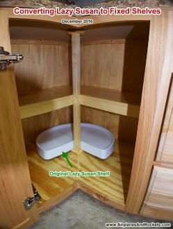 Lazy Susan Remodel, Lazy Susan Cabinet Alternatives, Lazy Susan Shelves, Lazy Susan To Shelves, Lazy Susan Conversion, Turning A Lazy Susan Into Shelves, Convert Lazy Susan To Shelves, Transform Lazy Susan Cabinet, Lazy Susan Cabinet Redo