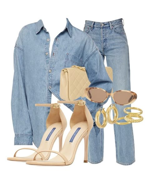 Gender Reveal Outfit For Guest Blue, Hotel Breakfast Outfit, Mother’s Day Outfit Black Women, Casual Dinner Date Outfit, Denim On Denim Outfit, Effortlessly Chic Outfits, Denim On Denim, Classy Casual Outfits, Casual Chic Outfit