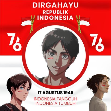 Wallpaper Anime Attack On Titan, Titan Eren Yeager, 17 Agustus, Attack On Titan Eren, Eren Yeager, Country Humans, Attack On Titan, Indonesia, Movie Posters