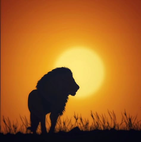 Vector art design Lion Sunset, Person Silhouette, Lion Silhouette, Animal Photography Wildlife, Sunset Canvas Painting, Sunset Tattoos, African Sunset, Lion Painting, Lion Wallpaper