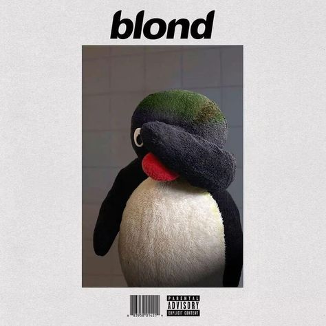 Pingu Spotify Cover, Pingu Album Cover, Album Cover Icons, Frank Ocean Lego, Pingu Wallpaper Aesthetic, Pingu Poster, Album Covers Funny, Spotify Cover Ideas, Album Pfp