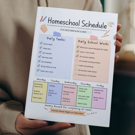 Homeschool Schedule Printable, Homeschool Daily Schedule, Daily Schedule Kids, Preschool Schedule, Homeschool Routine, Preschool Lesson Plan, Schedule Printable, Homeschool Education, Kids Schedule