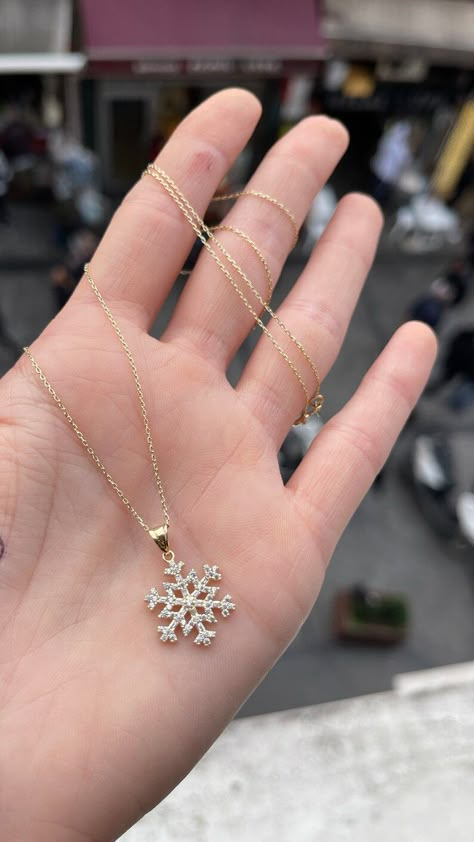 14k Solid Gold Snowflake Christmas Necklace Gold Sparkly - Etsy White Gold Snowflake Necklace For Anniversary, Elegant Christmas Holiday Jewelry, Gold Necklace For Party And Holiday, New Year Holiday Jewelry, Diamond Snowflake Necklace For Gift, Fine Jewelry Snowflake Gift, White Gold Snowflake Jewelry For Christmas, White Gold Snowflake Jewelry Gift, Christmas Gift Cubic Zirconia Necklace