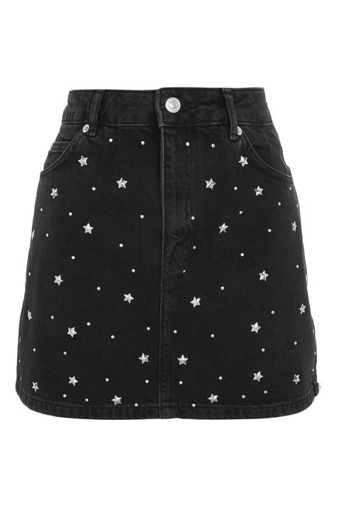 MOTO Star Stud Bralet - Rhinestone Cowgirl - We Love - Topshop USA Designing Tips, Cover Dance, Going Out Skirts, Denim Skirts Knee Length, Studded Skirt, Skirts Denim, Embellished Skirt, Diy Vetement, Studded Denim