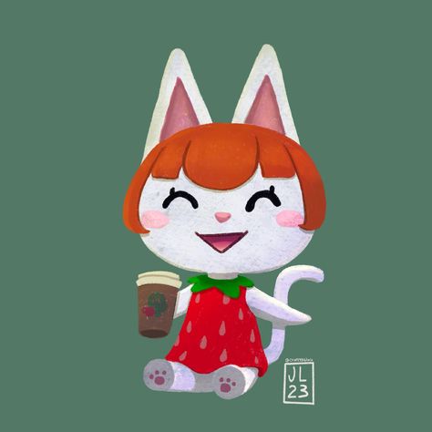 Say hello to Felicity from Animal Crossing: New Horizons! This peppy cat villager is known for her bright and bubbly personality. In this piece, she’s enjoying a to-go cup of coffee from Brewster’s, donning an adorable strawberry dress. I created this fan art last year, and it still brings a smile to my face every time I see it. I apologize for the recent lack of activity on my page. Like many of you, I’m trying to navigate the world of social media, figuring out how best to connect and enga... Acnh Felicity, Bubbly Personality, Gaming Nintendo, Posting Schedule, Strawberry Dress, Artist Life, I See It, Cup Of Coffee, Insta Art