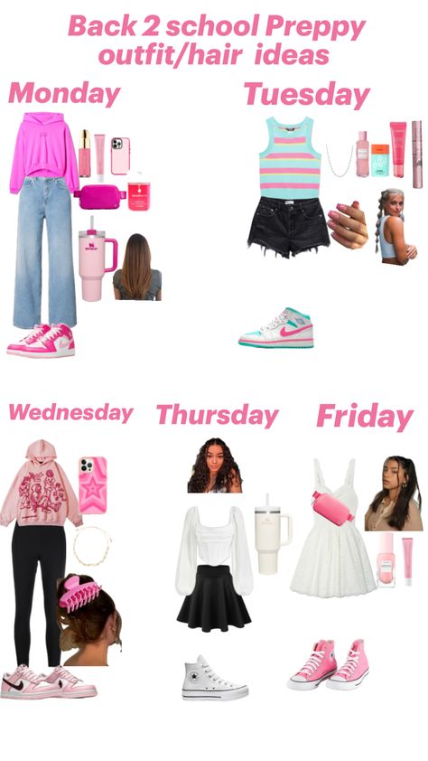 Back 2 school outfit/hair ideas 💖!!! #fyp #outfitinspo #outfit #preppy #cute #backtoschool Cute Outfits For School 3rd Grade, Back To School Outfits Preppy, Outfit Preppy, Back 2 School, Cute Outfits For School, Cute Preppy Outfits, Preppy Outfit, Cute Everyday Outfits, Back To School Outfits