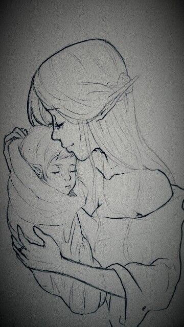 Animated Drawings Sketches, Mother And Child Drawing, Elf Drawings, Fantasy Elf, Back Drawing, Funny Sketches, Children Sketch, Body Base Drawing, Baby Drawing