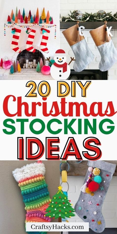 Instead Of Stockings For Christmas, Ugly Christmas Stocking Ideas, Decorating A Stocking, Decorate Christmas Stockings Ideas, Decorated Stocking Ideas, How To Make A Stocking Diy Christmas, Make Your Own Stocking, Diy Christmas Stocking Decorating Ideas, Christmas Stockings Homemade