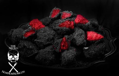 Horror Recipes, Cinder Toffee, Christmas Coal, Black Food Coloring, Festive Recipes, Vegan Halloween, Scary Christmas, Liquid Sugar, Black Candy