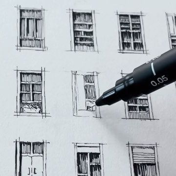 Velat Güneş on Instagram: "windows and windows! These sketches were drawn for @wallism_com . It will adorn many walls very soon. I recommend you take a look now. I'll let you know when it's ready. #ink #sketches #architecture #architect #drawing #draw #illustration #art" Windows Drawing Sketch, Window Drawing Sketch, Window Drawing Ideas, Windows Sketch, Sketches Architecture, Window Sketch, Window Drawing, Window Reflection, Building Sketch