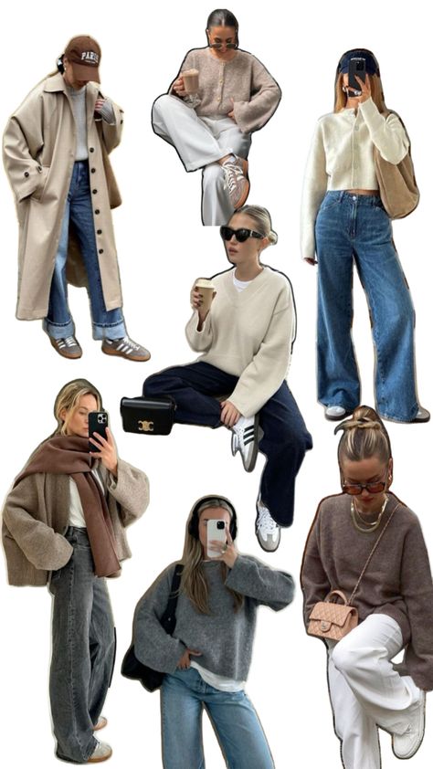 Get inspired for the perfect fall wardrobe with this collage of cozy and stylish outfit ideas! From chunky sweaters and boots to layered looks with scarves and denim, these fall essentials will keep you warm and chic all season long. Perfect for pumpkin spice season and crisp autumn days. #FallOutfitInspo #AutumnWardrobe #CozyFashion #LayeredLooks #FallStyle #SeasonalFashion #OutfitIdeas #SweaterWeather Asos Fall Outfit, Layered Fall Outfits Street Styles, Chunky Sweaters For Fall, Fall Outfit Y2k, Late September Outfits, Autumn Outfit Essentials, Autumn Walk Outfit, Saturday Fall Outfit, Autumn Layering Outfit Ideas