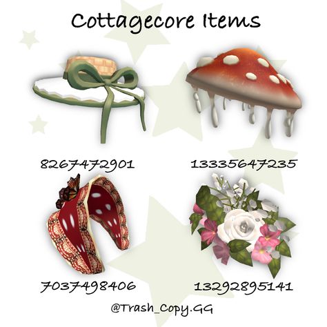 Roblox Mushroom Outfit Code, Roblox Avatar Ideas Cottagecore, Cottagecore Berry Avenue Codes, Roblox Accessory Id Codes, Roblox Fairy Outfit Codes, Cottagecore Roblox Codes, Roblox Items Codes Accessories, Roblox Ugc Codes, Roblox Face Accessories Codes