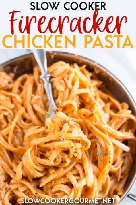 Crockpot Fajitas, Crockpot Chicken Spaghetti, Firecracker Chicken, Slow Cooker Pasta Recipes, Chicken Cooker, Crockpot Pasta, Chicken Spaghetti Recipes, Slow Cooker Pasta, Diner Recept