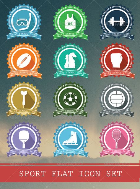 Sport Badges Icons Sports Day Badges, Badge Icon, Sports Badge, Mail Icon, Flat Design Icons, Flat Icons Set, Hand Drawn Icons, Icon Sets, Simple Icon