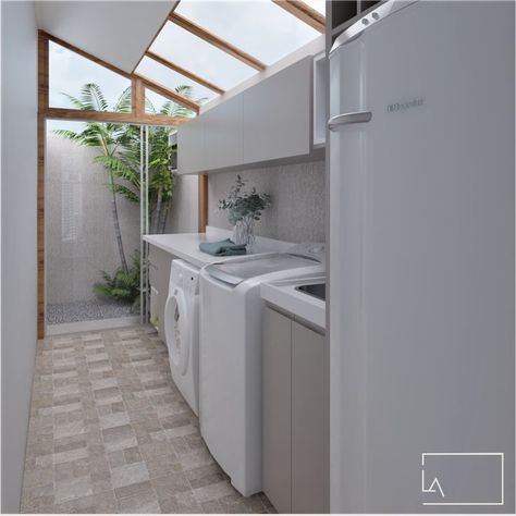 Outdoor Kitchen And Laundry Area, Dirty Kitchen And Laundry Area Outdoor, Bathrooms With Laundry Area, Laundry Area Outdoor Small Spaces, Laundry Outdoor Ideas, Service Area Ideas, Outdoor Laundry Area Patio, Laundry Room Design Outdoor, Lavanderia Exterior