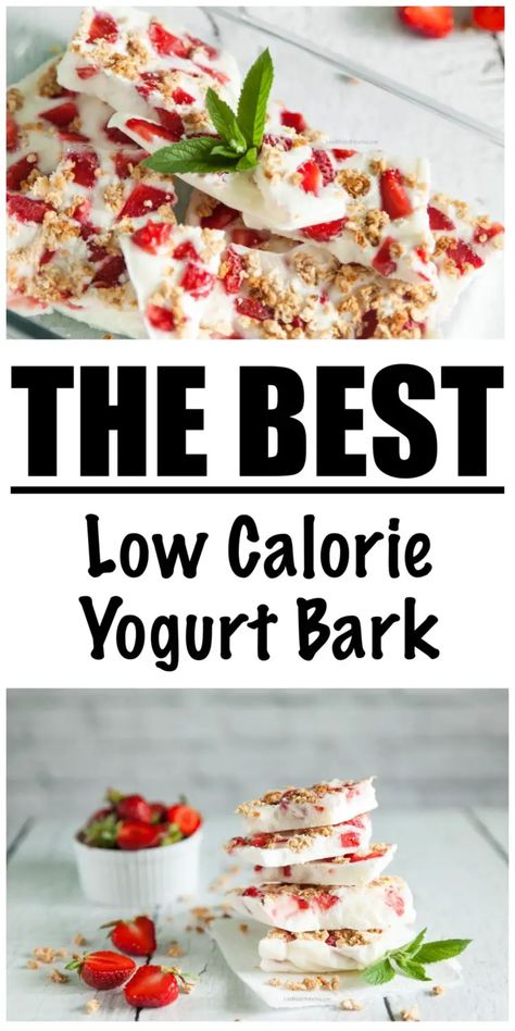 Low Calorie Yogurt Bark, Afib Diet, Protein Yogurt Bark, Low Calorie Yogurt, High Protein Low Calorie Snacks, Greek Yogurt Bark, Low Calorie High Protein Snacks, High Protein Dessert, Healthy Frozen Yogurt