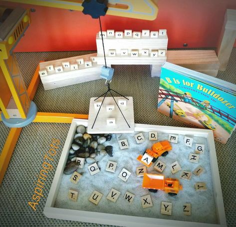 Construction Alphabet Sensory Bin Sandbox Small World Play ABC | Etsy Science Gadgets, Physics Classroom, Kindergarten Readiness, Third Grade Science, Montessori Classroom, Reggio Inspired, Three Little Pigs, Small World Play, Sandbox