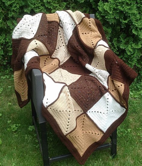 granny squares in shades of brown | Brown Basic Granny Square Patchwork Crochet Afghan Patchwork Crochet Blanket, Granny Square Patchwork, Basic Granny Square, Patchwork Crochet, Square Patchwork, Granny Square Blanket, Gray Blanket, Shades Of Teal, Brown Brown