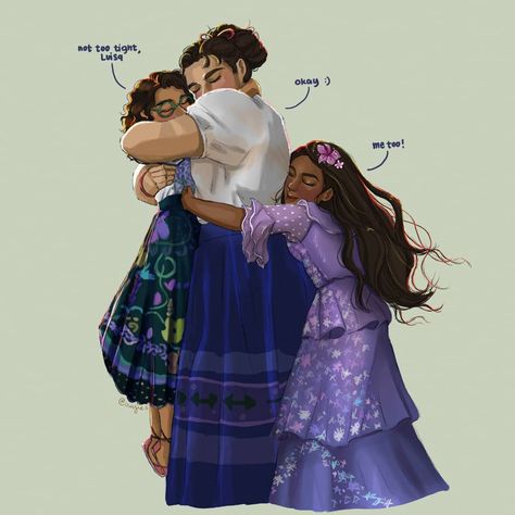 ajie on Instagram: “After learning Luisa is easily overwhelmed by workloads, Mirabel becomes Luisa's number one hug-giver (and Isabela as second). Luisa also…” Familia Madrigal, Magic Land, Academia Style, Disney Moana, 6th Birthday, Httyd, Disney Fan Art, Animated Movies, Disney Art