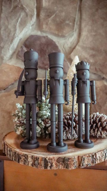 Minimalist Nutcracker, Simple Nutcracker, Ceramic Nutcracker, Exterior Christmas Decorations, Moody Christmas, Black Christmas Decorations, Ceramic Christmas Decorations, Christmas Tree Candy, Candyland Christmas