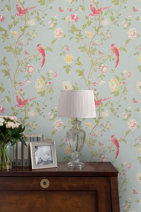 Laura Ashley Bedroom Wallpaper, Laura Ashley Peacock Wallpaper, Laura Ashley Josette Wallpaper, Laura Ashley Parterre Wallpaper, Laura Ashley Eglantine Wallpaper, Laura Ashley Dragonfly Wallpaper, Duck Egg Colour, Chinoiserie Print, Duck Wallpaper