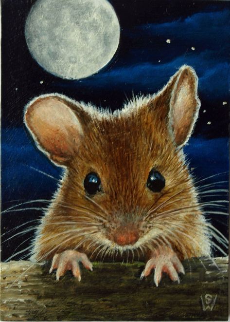 Mouse Paintings Acrylic, Mouse Art Illustration, Mouse Acrylic Painting, Mice Drawing, Mouse Paintings, Maus Illustration, Mouse Paint, Eagle Drawing, Wild Animals Photography