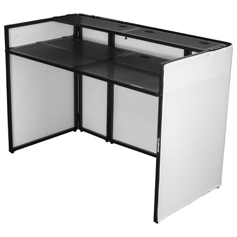 Approximate booth dimensions: 62.5" x 31" x 43"  Approximate top surface measurements: 60" x 9.75"  Approximate bottom surface measurements: 60" x ... Booth Table, Dj Stand, Dj Table, Dj Room, Sneeze Guard, Dj Setup, Portable Bar, Flat Screen Tv, The Odyssey