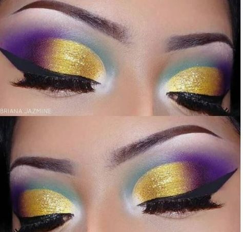 Mardi Gras Eye Makeup Ideas, Marti Gras Makeup, Mardi Gras Makeup Simple, Madi Gras Makeup, Mardi Gras Makeup Black Women, Mardi Gras Makeup Ideas Simple, Mardi Gras Eyeshadow Ideas, Mardi Gras Makeup Looks, Mardi Gras Eye Makeup