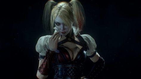 Harley Quinn Arkham Knight Pfp, Harley Quinn Arkham Knight, Batman Arkham Night, Arkham Knight Harley Quinn, Knight Pfp, Harley Quinn Arkham, Batman Games, Margot Robbie Harley, Harley Quinn Costume