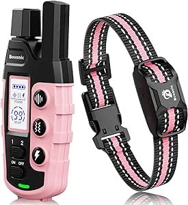 Bousnic Dog Shock Collar - 3300Ft Dog Training Collar with Remote for 5-120lbs Small Medium Large Dogs Rechargeable Waterproof e Collar with Beep (1-8), Vibration(1-16), Safe Shock(1-99) (LightPink) Shock Collar Human, Dog Shock Collar, Shock Collar, Puppy Stuff, Training Collar, Dog Training Collar, Large Dogs, Dog Training, Light Pink