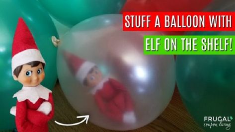 25 Fun Elf On The Shelf Arrival Ideas | Finding Myself Young Elf In A Balloon, Elf Delivery, Elf Idea, Elf Printables, Elf On The Shelf Arrival, Christmas Elf Doll, Finding Myself, Xmas Elf, Elf Antics