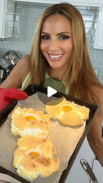 Joanne (Giovanna) Mosconi on Instagram: "🌤️ Fluffy Cloud Egg Delight Recipe 🌤️
Elevate your breakfast game with the Famous Fluffy Cloud Egg Recipe! Fun, easy, and uniquely delicious.

Ingredients:
Fresh Eggs
Salt
Pepper

Instructions:
Step 1: Prepare the Clouds
Separate egg whites, keeping yolks intact.
Whip up the egg whites until they form fluffy clouds.
Step 2: Shape and Bake
Place the whipped clouds on a baking tray.
Create an indent in each cloud to cradle the yolk perfectly.
Bake in a preheated 350°F (175°C) oven for 6 minutes.
Step 3: The Yolk’s Turn
Remove from the oven.
Gently add the yolks to the center of each cloud.
Bake for an additional 5 minutes until the yolks are cooked to perfection.
Step 4: Flavorful Twists Option 1: Fried Shallot and Herbs
Dice a shallot and fry in ex Cloud Eggs Video, Heavy Cream Eggs, Cloud Eggs Recipes, Cloud Eggs, Oven Baked Eggs, Fluffy Eggs, Egg Recipe, Fried Shallots, Fluffy Clouds