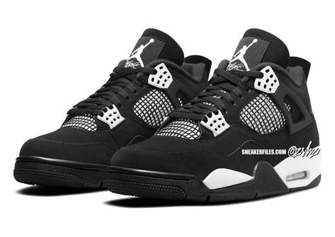 Air Jordan 4 “White Thunder” Releases August 2024 Jordan 4 White Thunder, Military Black Jordan 4, Black And White Jordans, Cute Jordans, Zapatillas Jordan Retro, Casual Shoes Women Sneakers, Jordan 4 White, Jordan 4 Black