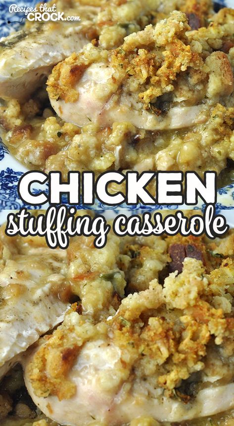 Best Chicken And Gravy Recipe, Gluten Free Chicken Stuffing Casserole, Chicken Topped With Stuffing, Chicken With Dressing Casserole, Chicken And Dressing Casserole Stove Top Stuffing Recipes, Stovetop Stuffing Chicken, Stove Top Stuffing Recipes, Dressing Casserole, Chicken And Dressing Casserole