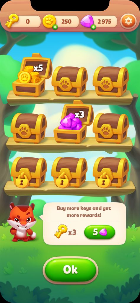 Mobile Game UI Art on Behance Game App Design, Game App Ui, Ui Game Design, Game Popup, Casual Game Art, Mobile Game Art, Puzzle Game Ui, Mobile Game Ui, Game Button