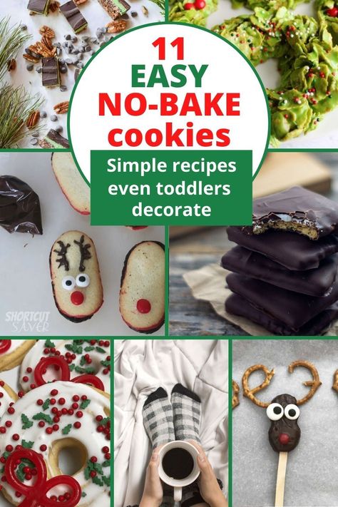 11 easy Christmas cookie recipes for kids. These are all no-bake cookies, so even toddlers and preschoolers can help make cookies for the holidays. Easy no-bake Christmas cookies | Easy no-bake holiday cookies Christmas Recipes For Toddlers, Christmas Cookies Decorated Easy Kids, Christmas Cookies To Make With Kids, Christmas Baking Kids Easy, Toddler Friendly Christmas Cookies, Toddler Christmas Cookies, Christmas Cookies To Make With Toddlers, Cookies To Make With Toddlers, Christmas Cookie Ideas For Kids