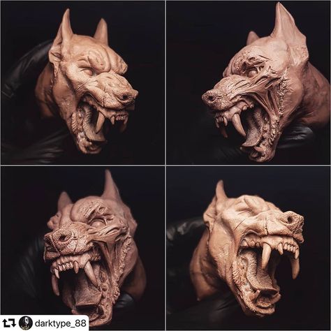 @maquette_clay_sculpting on Instagram: “#repost @darktype_88 ・・・ old desire. 🔥 In process. 😎🤙 Handmade by @tango_vega #WEREWOLF #ZOMBIE #DT88 #DARKTYPE88 #monsterclay” Werewolf Sculpture, Wolf Children, Clay Sculpting, Werewolf Art, Kaiju Art, Polymer Clay Sculptures, Alien Creatures, Demon Art, Dragon Artwork