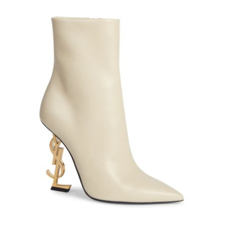 Saint Laurent YSL Leather Ankle Boots 38 (US 8) Beige | eBay Ysl Boots Heels, Ankle Boots Ysl, Winter Shoes 2024, Ysl Shoe, Mum Fits, Ysl Clothes, Ysl Boots, Saint Laurent Clothes, Saint Laurent Boots