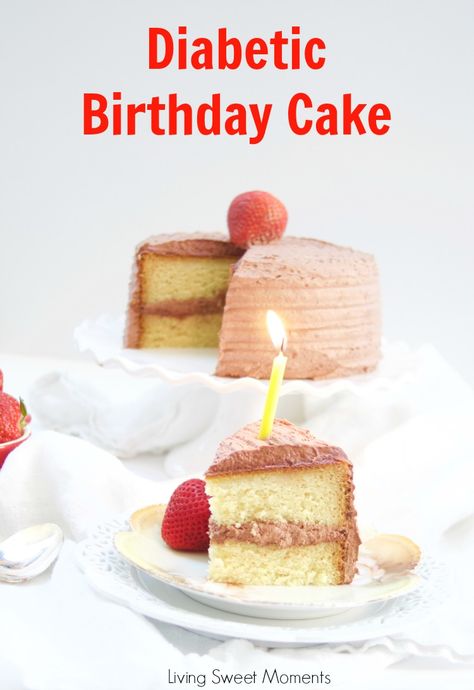 This delicious Diabetic Birthday Cake Recipe has a sugar free vanilla cake with sugar free chocolate frosting. A decadent and tasty dessert for everyone! Sugar Free Chocolate Frosting, Sugar Free Vanilla Cake, Sugar Free Cake Recipes, Sugar Free Cake, Tasty Dessert, Nice Recipes, Genius Ideas, Birthday Cake Recipe, Sugar Cake