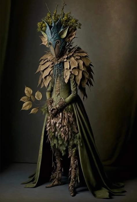 Nature Inspired Costumes, Tree Outfit, Fantasy Forest Outfit, Woodland Creature Costume, Dark Forest Fairy Costume, Forest Spirit Costume, Earth Fashion, Forest Costume, Enchanted Forest Costume