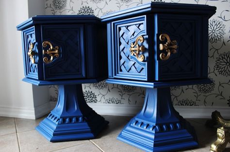 Cycling through France! Ornate Furniture Makeover, Octagon Side Table, Cane Bedside Tables, France Night, Drawers Repurposed, Table Flip, Mod Furniture, Octagon Table, Diy Nightstand