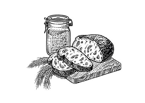 Sourdough Tattoo, Bread Doodle, Bread Sketch, Sourdough Bread Drawing, Bread Drawing, Bread Tattoo, Bread Linocut, Sourdough Illustration, Sourdough Bread Illustration