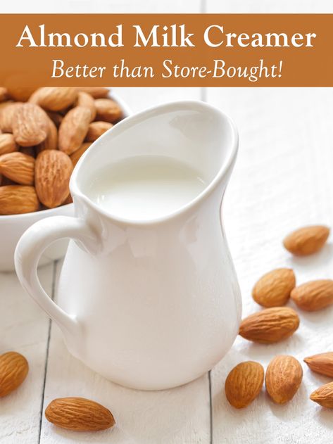 Almond Milk Coffee Creamer, Almond Milk Creamer, Almond Creamer, Almond Milk Coffee, Make Almond Milk, Almond Milk Recipes, Creamer Recipe, Homemade Almond Milk, Nut Milk Bag