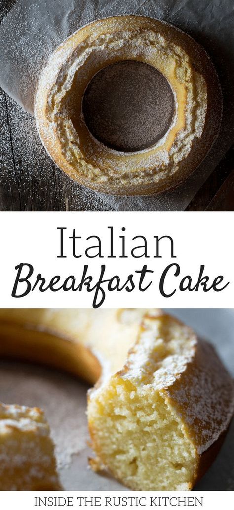 Ciambella Recipe, Italy Breakfast, Italian Breakfast Recipes, Breakfast Bundt Cake, Authentic Italian Recipes, Breakfast Cake Recipes, Italian Sweets, Italian Bakery, Italian Breakfast