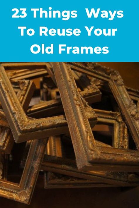 Transform your old picture frames with these 23 inspirational ideas. #diy #diyhomedecor #upcycle #diyupcycles #frames #framesideas #framesdiy #framesrepurposed Recycled Picture Frames, Wall Decor With Picture Frames, Things To Do With Frames, Decorating With Old Frames, What To Do With Picture Frames, Frames Without Glass Ideas, Frame Repurpose Ideas, Things To Do With Picture Frames, Ideas With Picture Frames