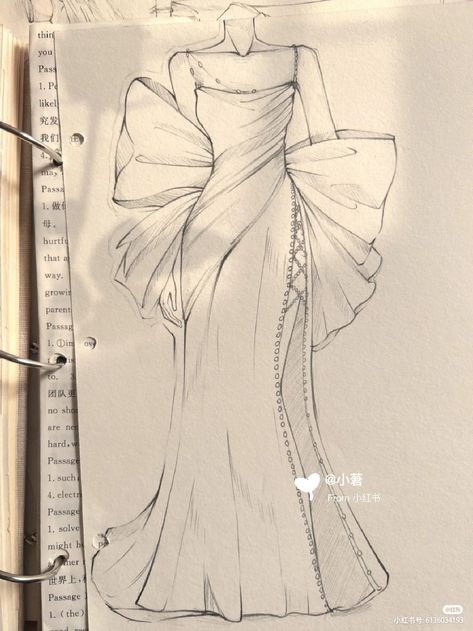 Puffy Sleeve Dress Drawing, Dress Idea Sketch, Aesthetic Dress Design Drawing, Aesthetic Dress Design Sketch, Fashion Inspo Sketch, Fashion Drawing Dresses Sketches Art, Aesthetic Dress Sketch, Dress Inspo Drawing, Drawing Of Dresses Sketches