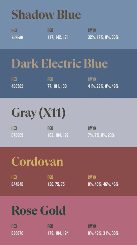 Colors: 758EAB ° 4D6582 ° B7B8C5 ° 8A4B4B ° B3687C  We have selected the very best Procreate color palettes from some of our most popular packs, so you can get the best results. Procreate Color Palettes, Rgb Color Codes, Procreate Color Palette, Pantone Colour Palettes, Color Design Inspiration, Hex Color Palette, Color Schemes Colour Palettes, Hex Color Codes, Pastel Colour Palette