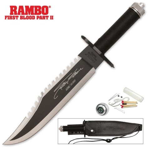 Rambo II Stallone Signature Edition Knife With Rambo Movie, Rambo 2, Rambo First Blood, Rambo Knife, Ritchie Blackmore, Tactical Swords, Modern Factory, Knives For Sale, First Blood