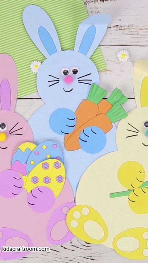 Spring Bunny Crafts, Colour Template, Bunny Rabbit Crafts, Decorated Easter Eggs, Diy – Velikonoce, Spring Bunnies, Easter Crafts Preschool, Bunny Templates, A Bunch Of Flowers